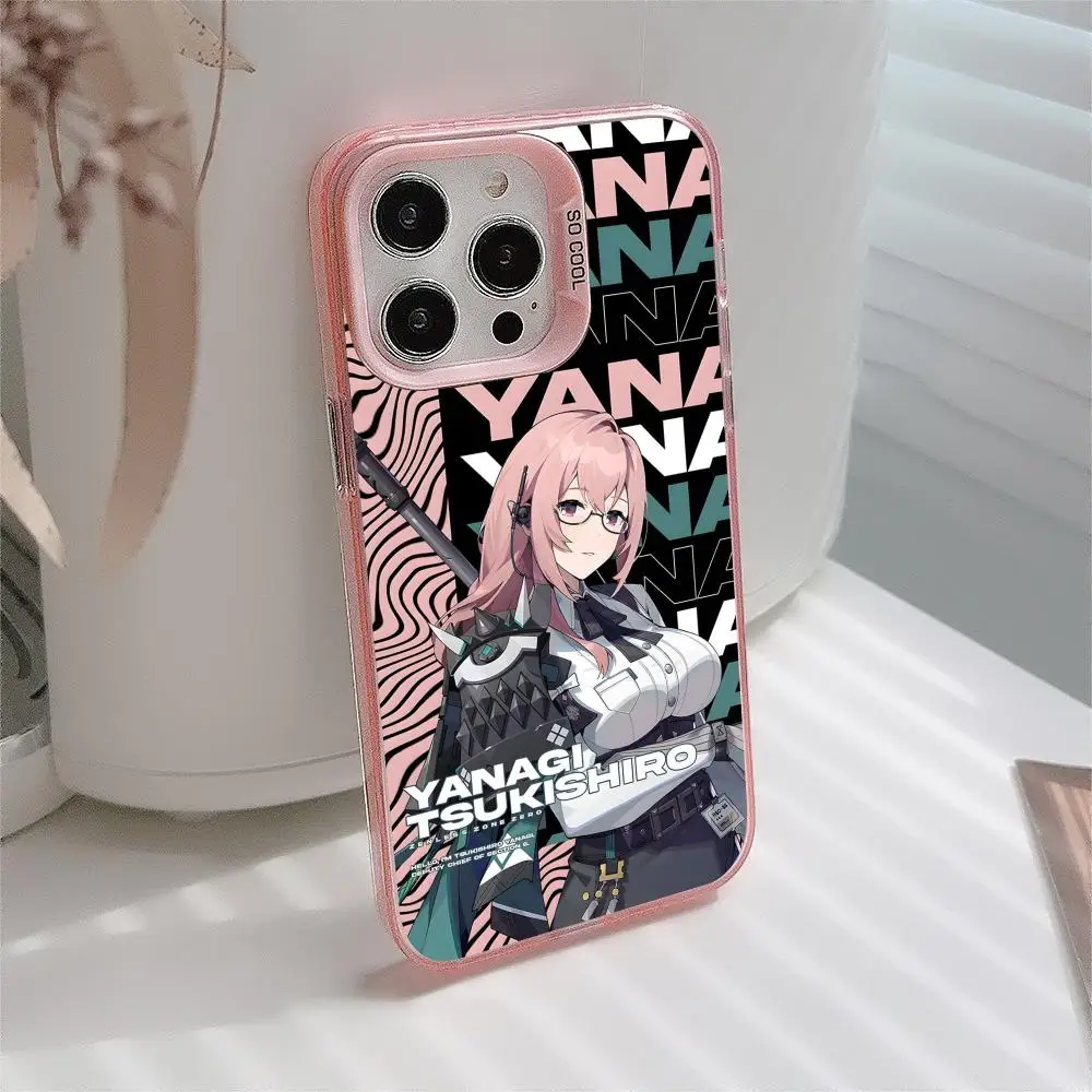 Zenless Zone zéro Yanagi coque de téléphone pour iPhone 17 16 15 14 13 12 11 X XR XS 8 7 Pro Max Plus translucide rose couverture jolie