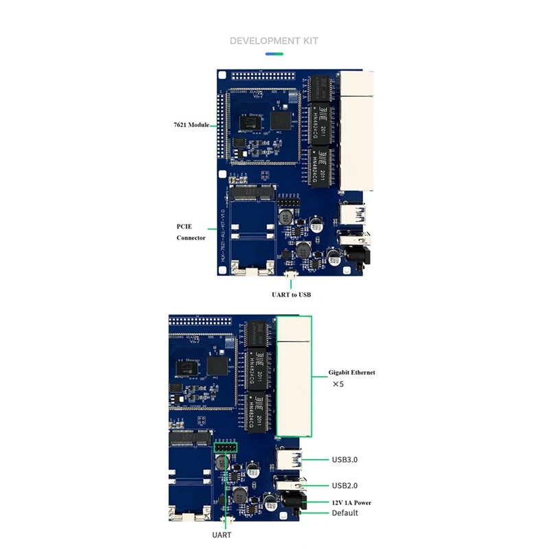 Kit uji Router Ethernet papan pengembangan, modul HLK-7621 mendukung openwht Dual-Core