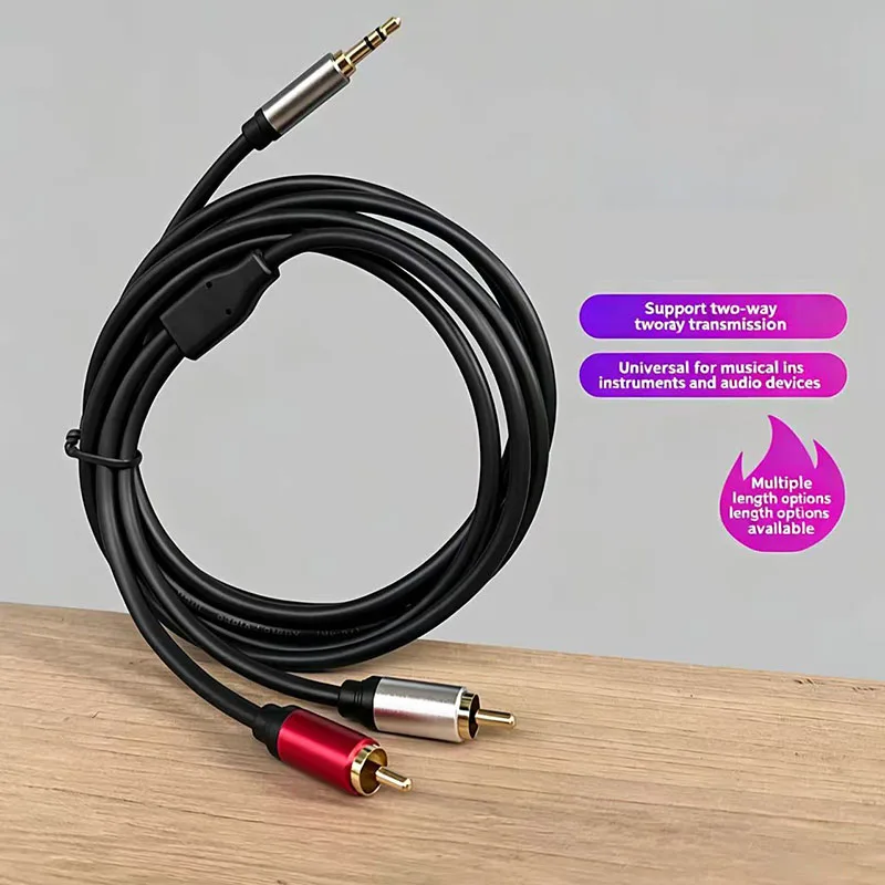 3.5mm to 2RCA Audio Cable AUX Y Splitter RCA Lotus Adapter Wire for Electric Piano Mixer Speaker Amplifier DVD Player Stereo Aud