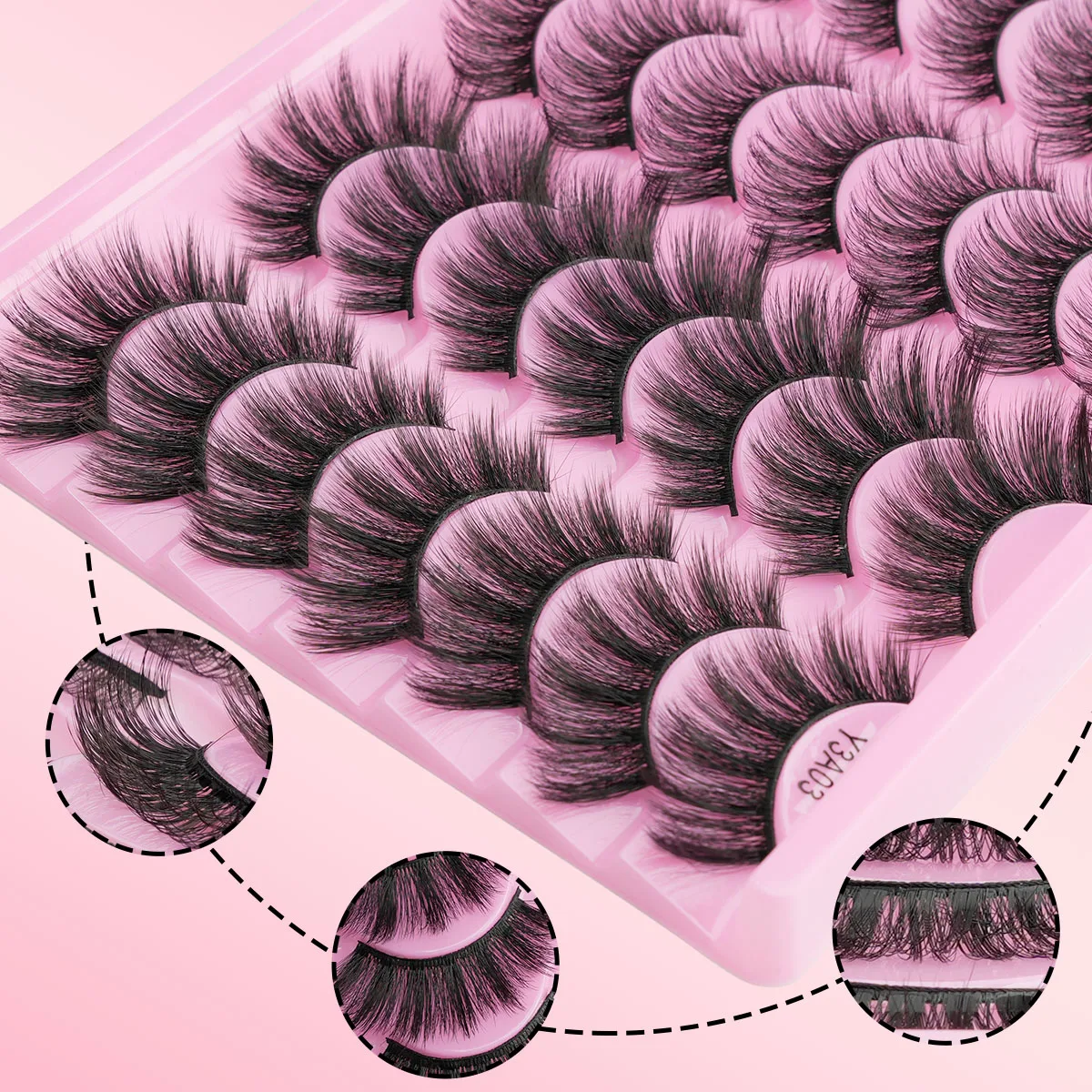 Faux Cils 3D en Vison, Volume Optique Spectaculaire, Naturels, Bande Russe, Maquillage, 10 20 21 Paires