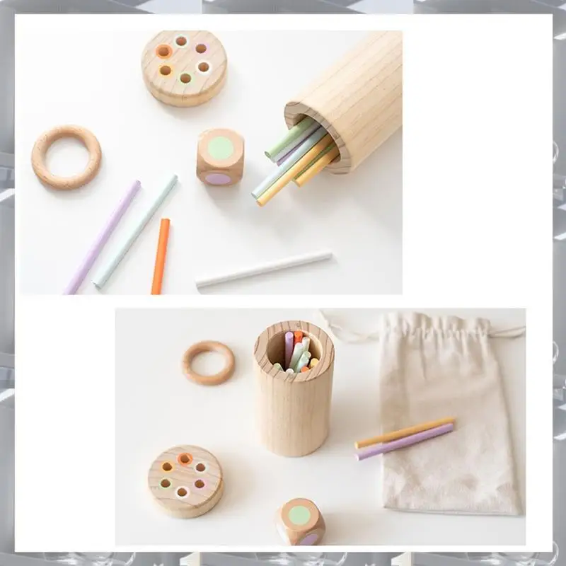 Kid Colorful Wooden Stick Balance Toy Educational Matching Fine Motor Skills Color Sorting Sensory Toys For Toddler