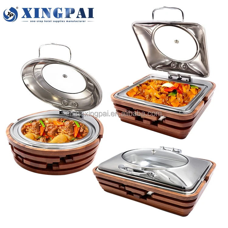 XINGPAI modern catering equipment food warm buffet stove glass lid chafing dish buffet set