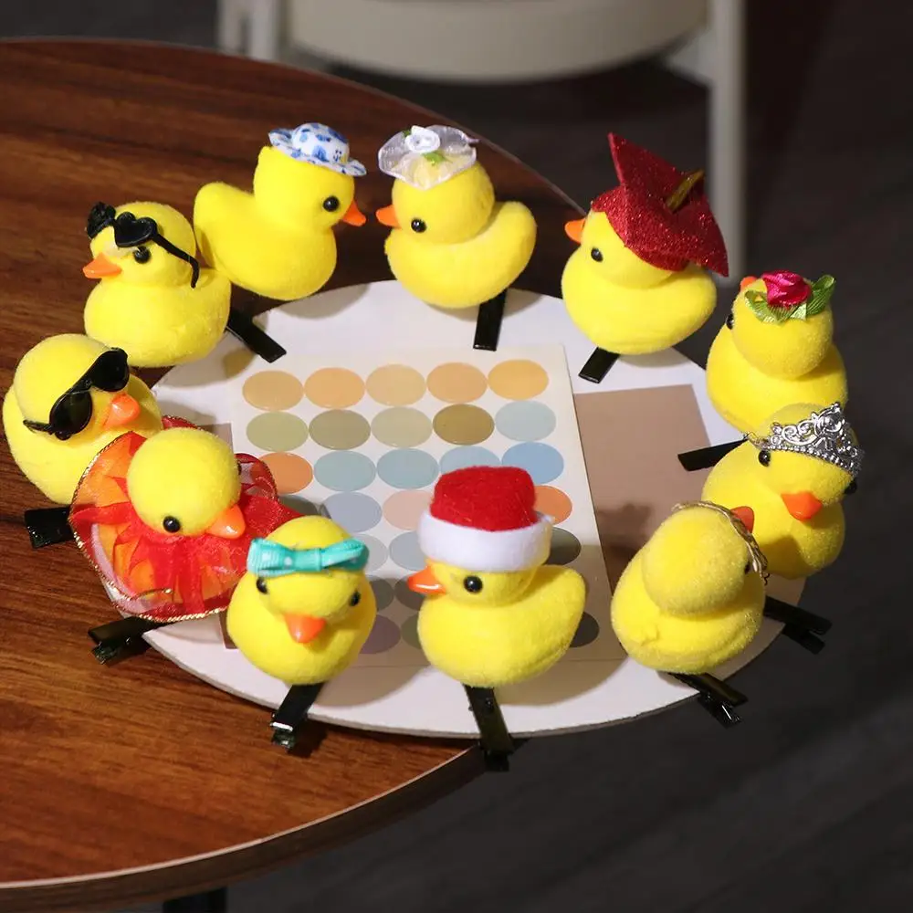 Fashion Flower Duck Hair Clips Bowknot Chicken Side Barrettes Hairpins Funny Cartoon Duckbill Clips Girls/Ladies