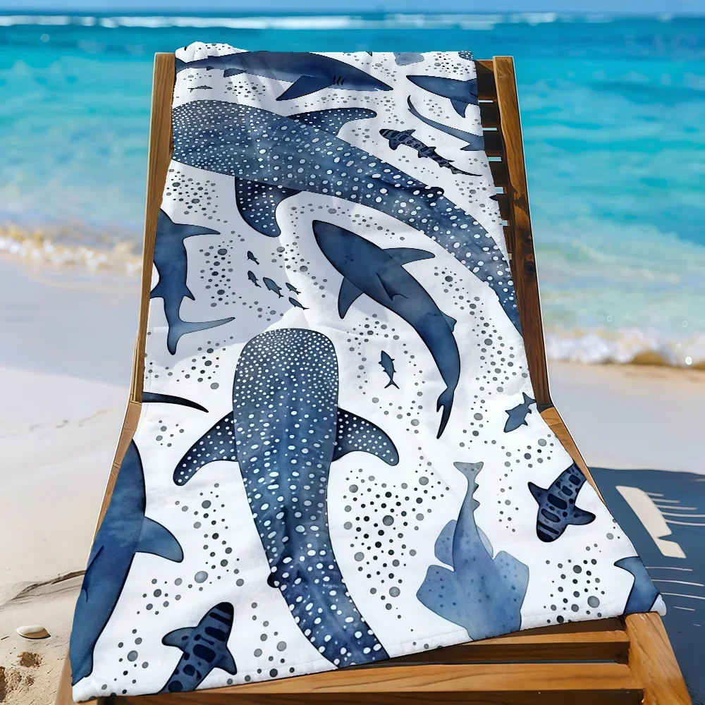 Whale Shark print Towel Quick Drying Beach Towels Are Suitable For Swimming Pools Camping Yoga And The Gym