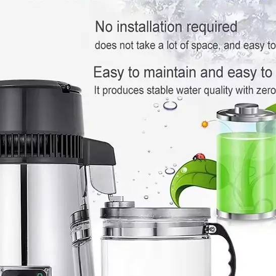 Water Distiller 750W Stainless Steel Water Distillation Kit Home With Digital Panel Water Distiller