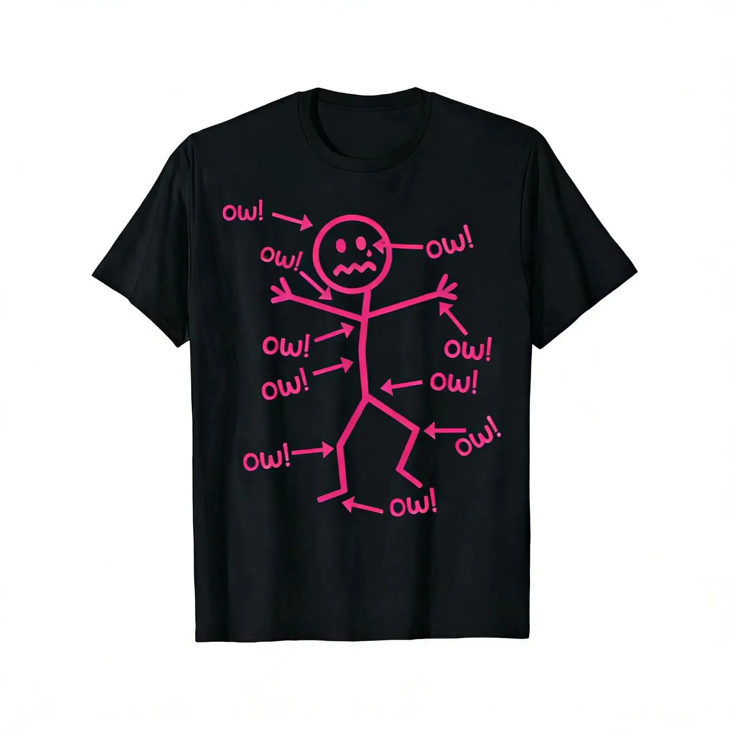 Humorous Chronic Pain Awareness Cotton T-shirt for Casual Summer Fashion Short Sleeve Round Neck Easy Care Comfortable Daily Wear