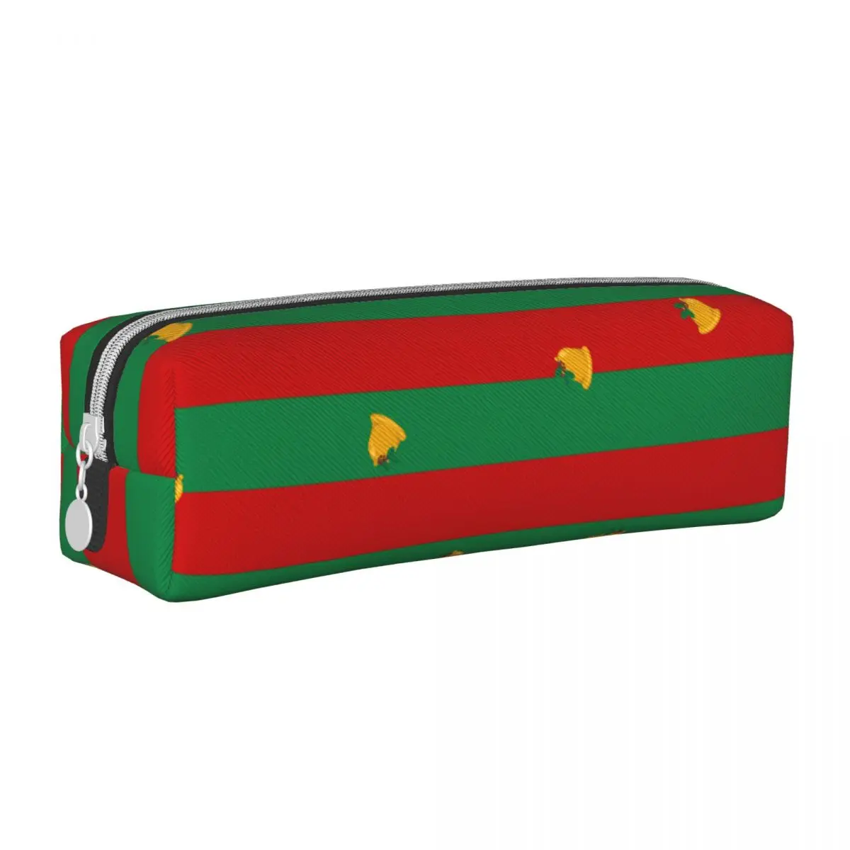 Lovely Christmas Bells Stripe Pencil Case Red Green Pencilcases Pen Student Large Pencil Bags School Supplies Gifts Stationery