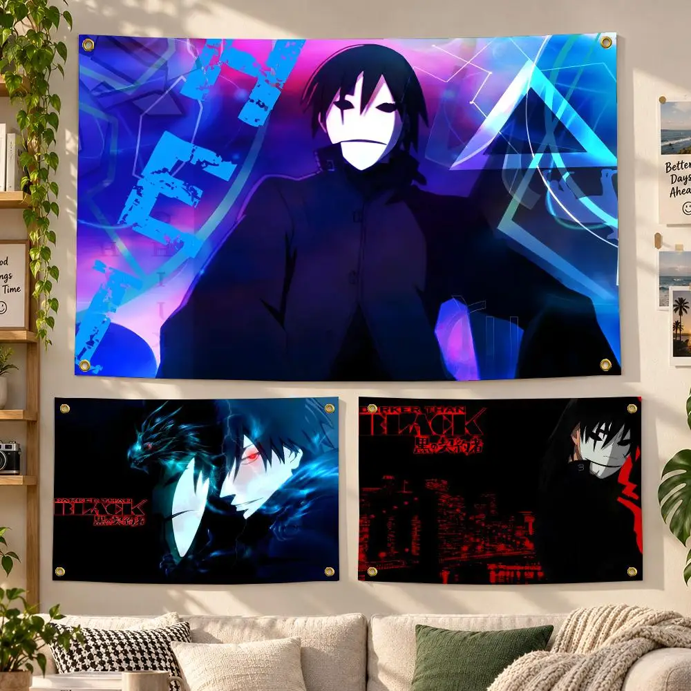 Anime Darker than Black Sci-Fi Flags Personalized Banner Flag Room Dorm Camping Picnic Garage Bar Outdoor Wall Decor