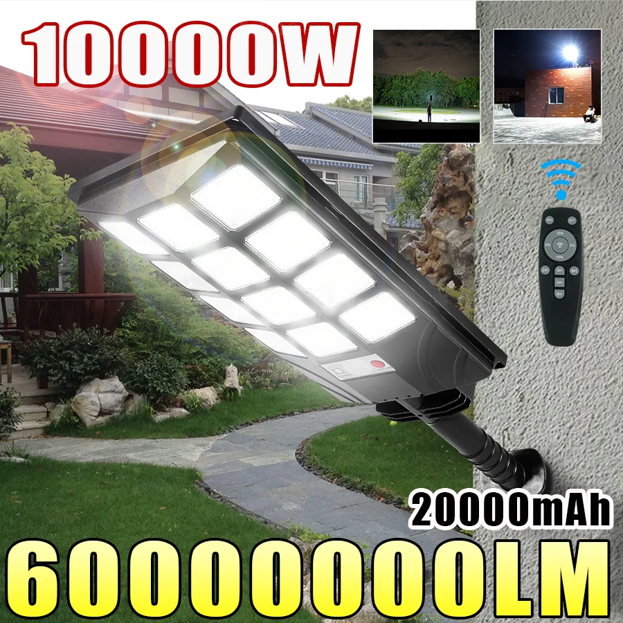 60000000LM Outdoor Solar Lights Motion Sensor Wall External Solar Lamp Waterproof Sunlight Power Street Garden Light