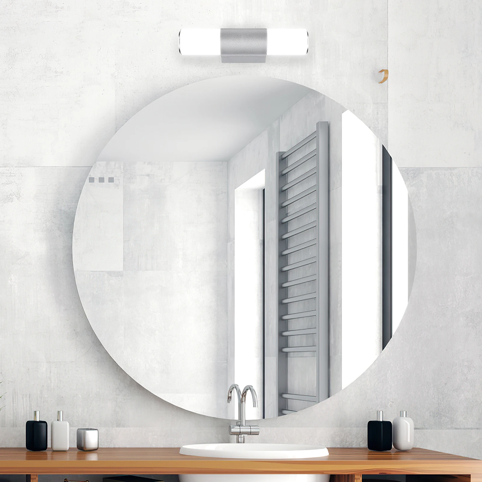 Luz LED de tocador para espejo, estilo moderno y sencillo, pantalla acrílica de alta transmitancia, LED incorporado suave y no deslumbrante para Baño