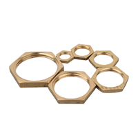 5pcs Brass Hex Nuts 1/8 1/4 3/8 1/2 3/4 1 Inch Thread Hexagon Nuts Metal Sealing Fittings Plumbing Accessories