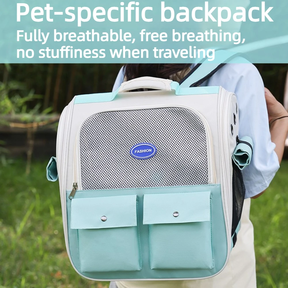 

Cat Carrier Backpack Breathable Large Capacity Pet Travel Bag for Outdoor with Space Capsule Design