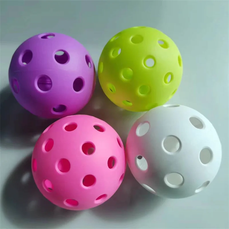 6pcs Colorful Pickleball 26 Holes Durable Practice Training and Entertainment Pickleballs for Indoor Pickleball Sports Play Game