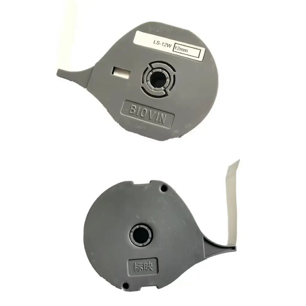 BIOVIN 12mm White Original Label Tapes Cassette LS-12W For Electronic Lettering Machine Ferrule Printing Machine S650, S700E, S7