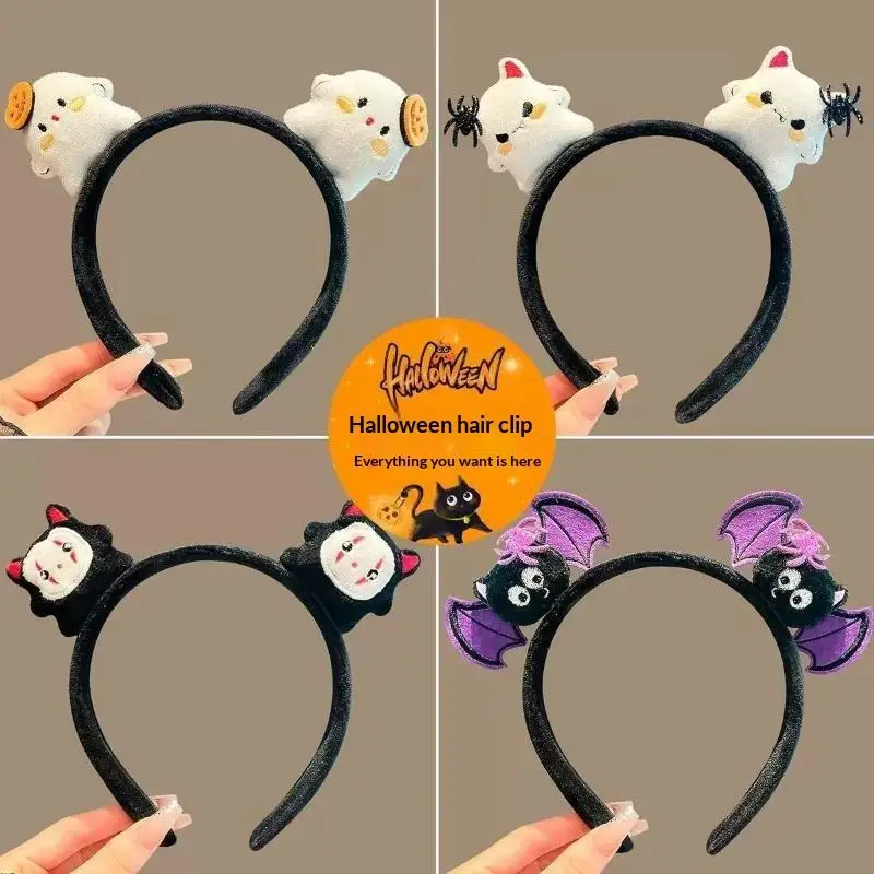 Entzückendes Plüsch-Geister-Stirnband mit Fledermaus-Kopf-Schnalle, niedliches Haarband, Cartoon-Kopfbedeckung, Requisiten für Aufführungen, Unisex, Originaldesign – Detail 1