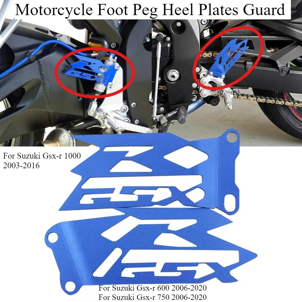 

Motorcycle Accessories Foot Peg Heel Plates Guard For SUZUKI GSX-R 1000 2003-2016 GSXR 600 GSX-R 750 2006-2020 decorative panel