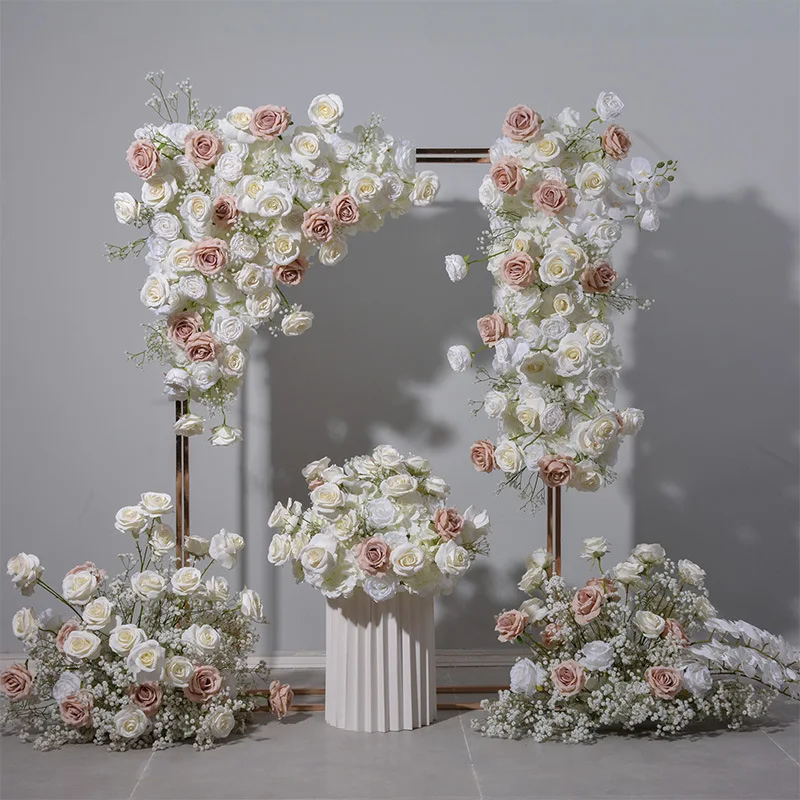 

White Artificial Flowers Wedding Arch Decoration Baby's Breath Window Exhibition Hall Layout Flower Row Artificial Flowers