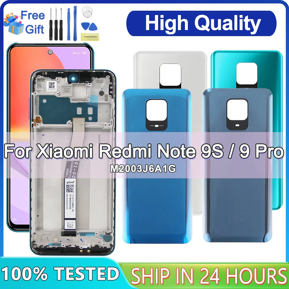 Écran tactile LCD numérique de remplacement avec cadre, 6.67 pouces, pour Xiaomi Redmi Note 9S M2003J6A1G
