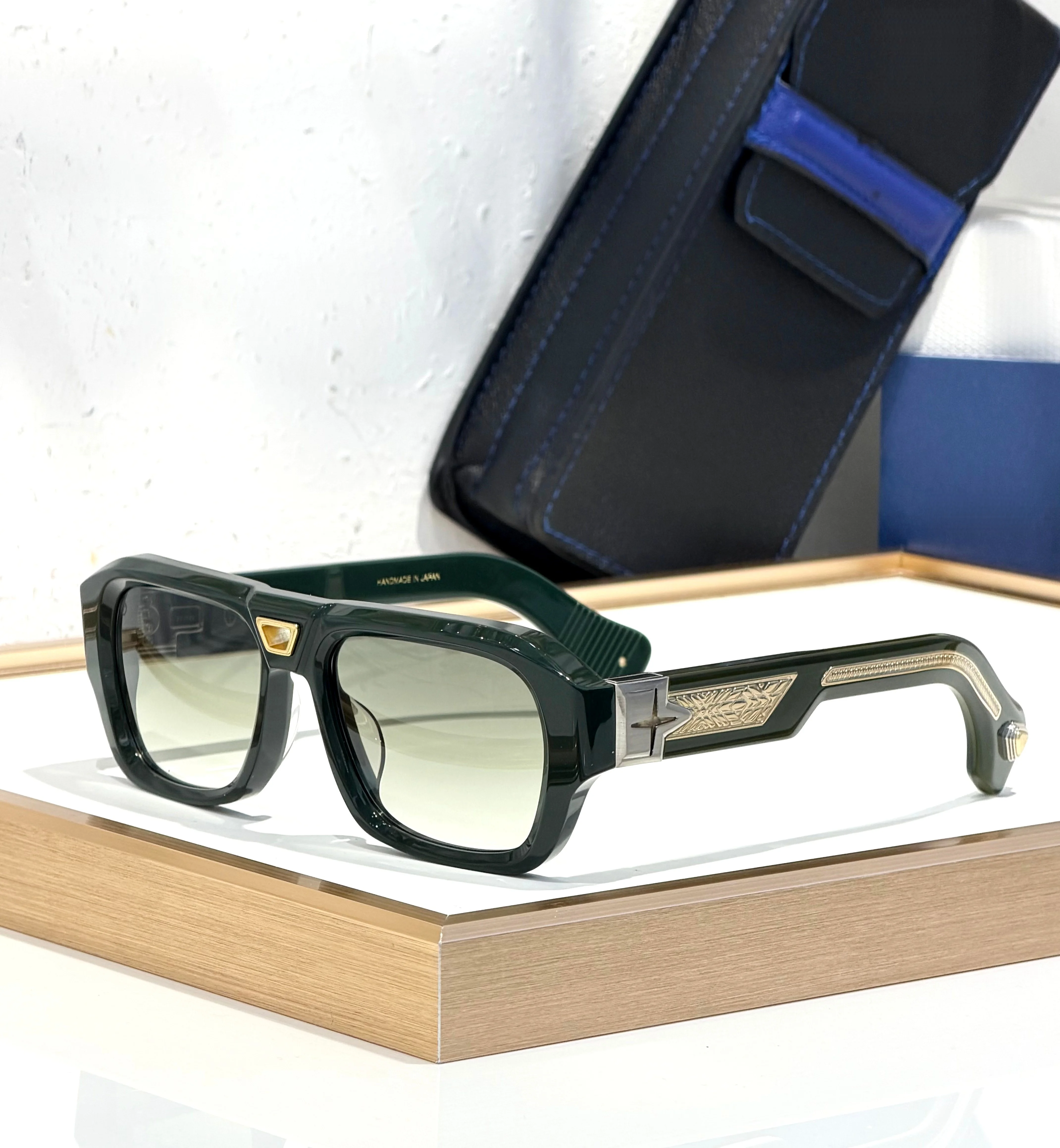 Handmade High-Quality Acetate Fiber Classic Craftsmanship Premium Sun Glasses Style Sunglasses 60-17 Pure