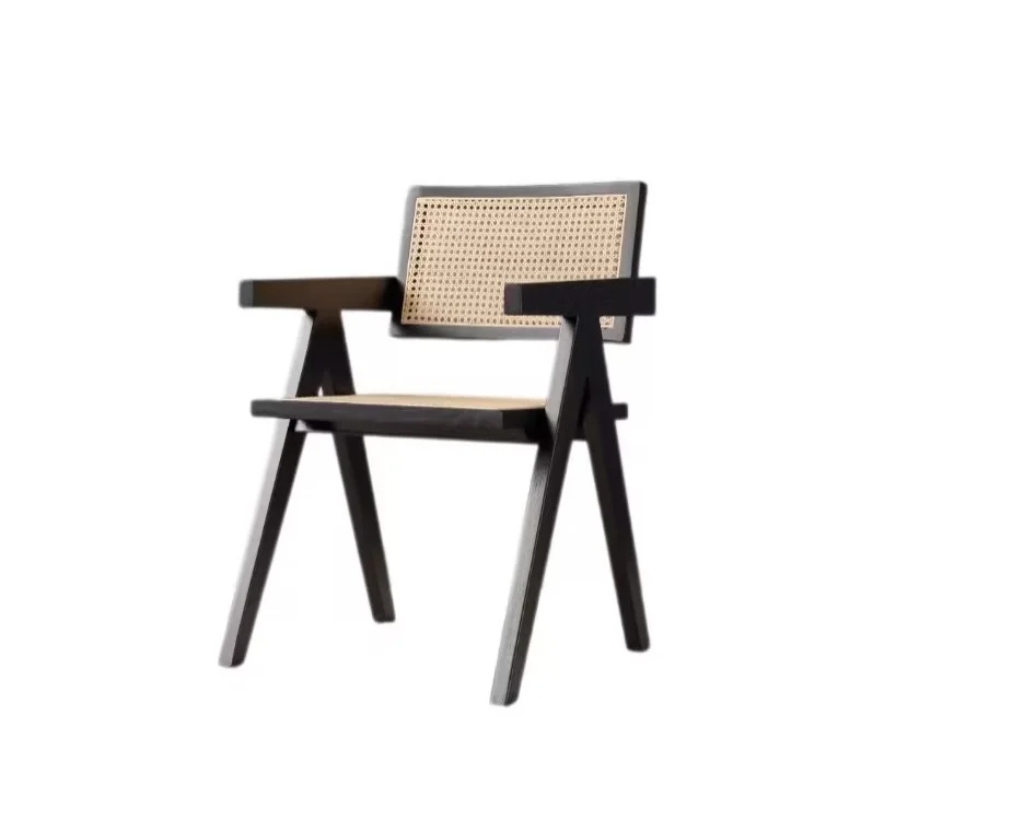 

Hot Selling Modern Nordic Solid Ash Wood Rattan Dining Chair 7 Days Assembled Leisure Armchair Kitchen Restaurant Hotels