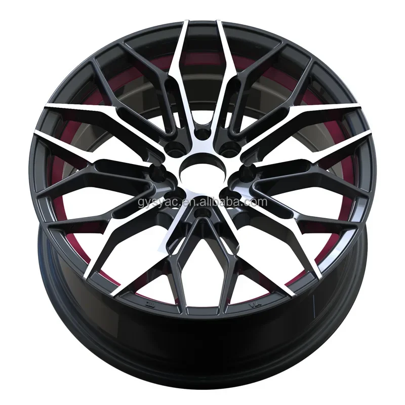 Black glossy inner ring color 16 * 7.0 inch aluminum alloy car wheel hub