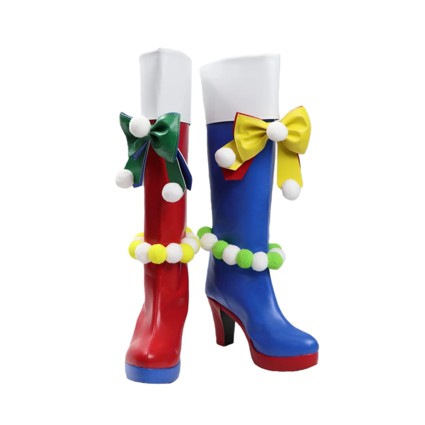 미레이 미나미 코스프레 신발 로리타 컬러풀 부츠 애니메이션 프리파라 신발 할로윈 파티 여성 소녀용
