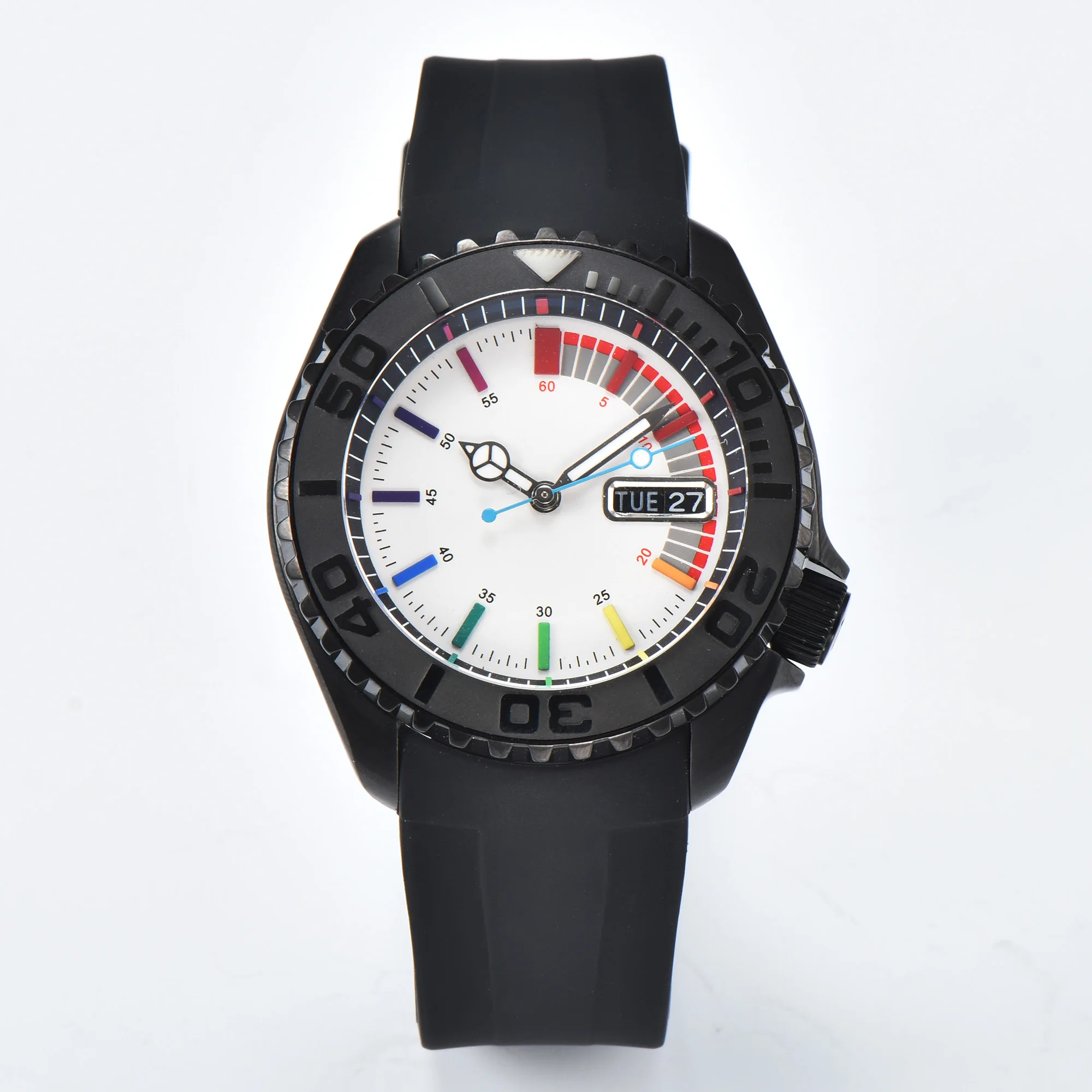 42mm SKX007 Diving watch Luxury Men's automatic watch Japan NH36A black sport aseptic dial sapphire glass rainbow colors