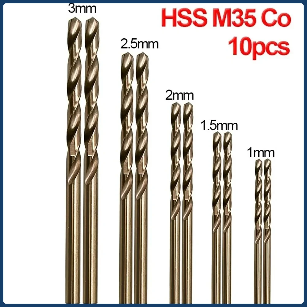 

10pcs HSS Drill Bits Coated Cobalt High Speed Steel Drill Bit Set Tool Multifunction Metal Drills Woodwork Power Tools Parts
