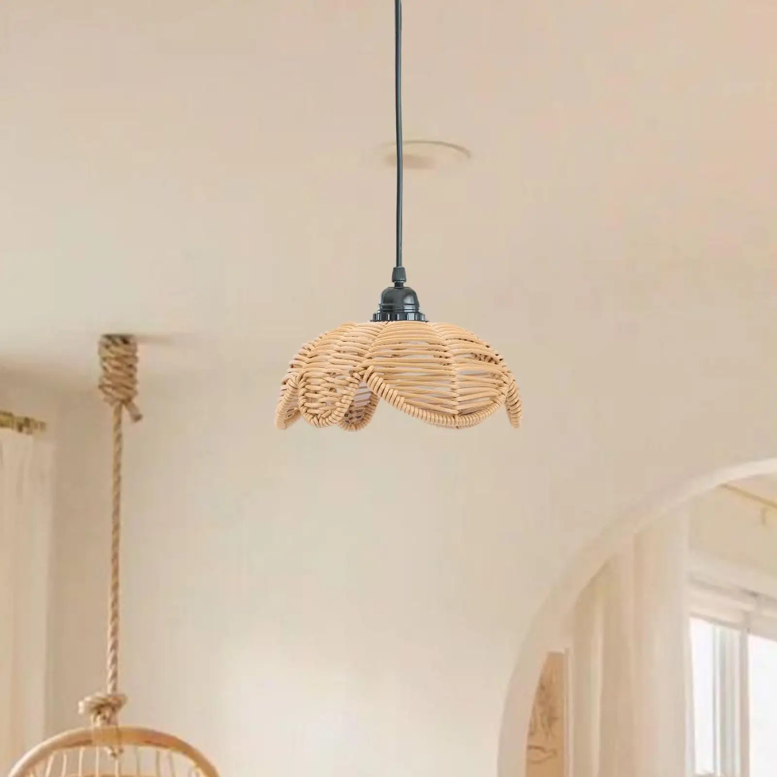 

Плетеный абажур из искусственного ротанга в деревенском стиле для гостевого дома, бара, фермерского дома