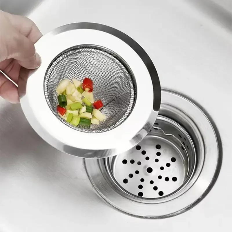 Kitchen Sink Strainer Stainless Steel Sink Funnel Anti Blocking Sink Dishwasher Basin Floor Drain Sewer Hair Strainer