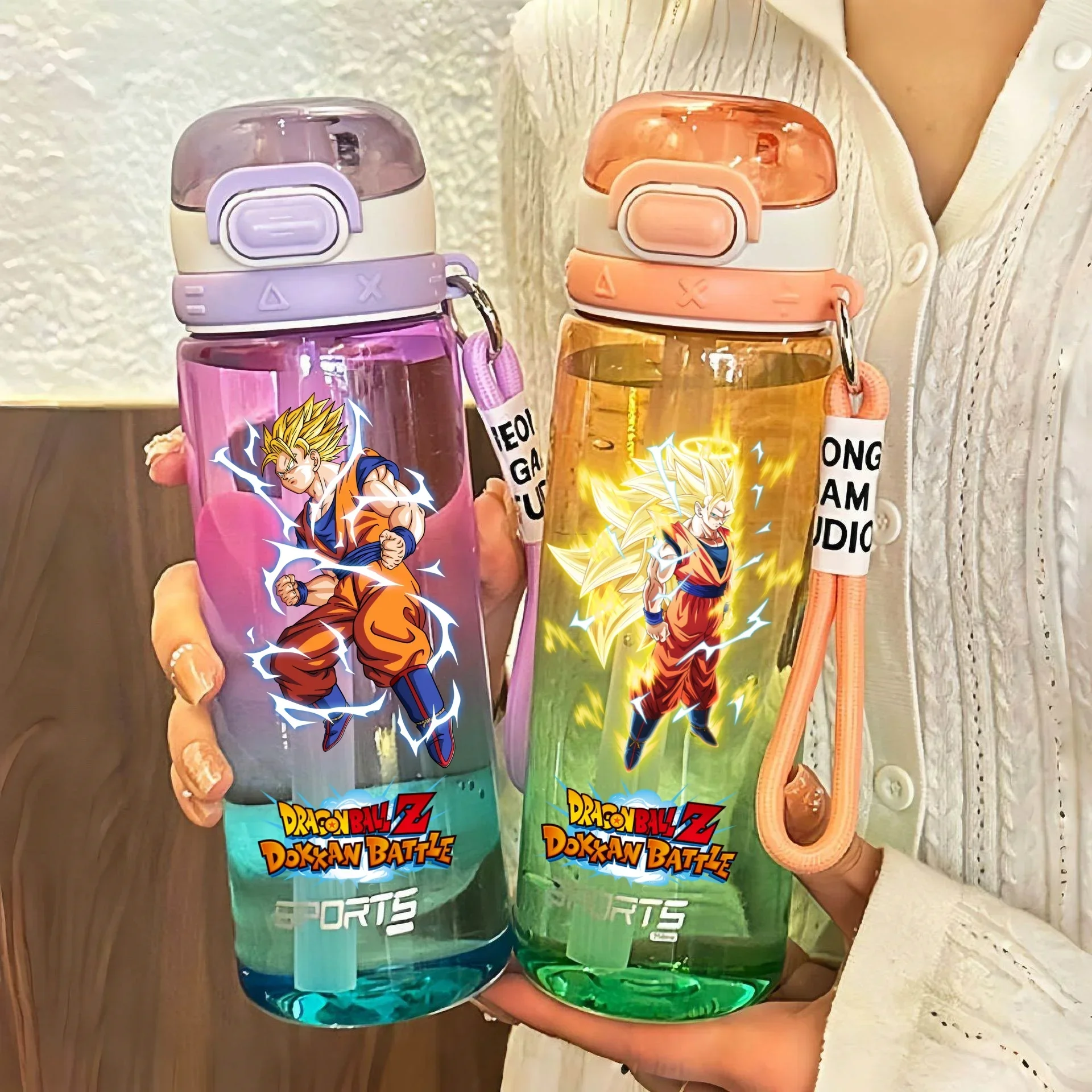 New 750ML Dragon Ball Family Water Bottle Anime Portable Sun Wukong Color Gradient Children Sports Large Capacity Water Bottle