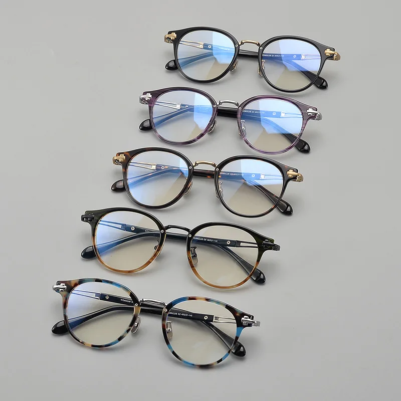 Japanese Designer 143MM Big Face Glasses Frame Mens Acetate Round Thick Frames Eyeglasses Women High-end Circle Spectacles New