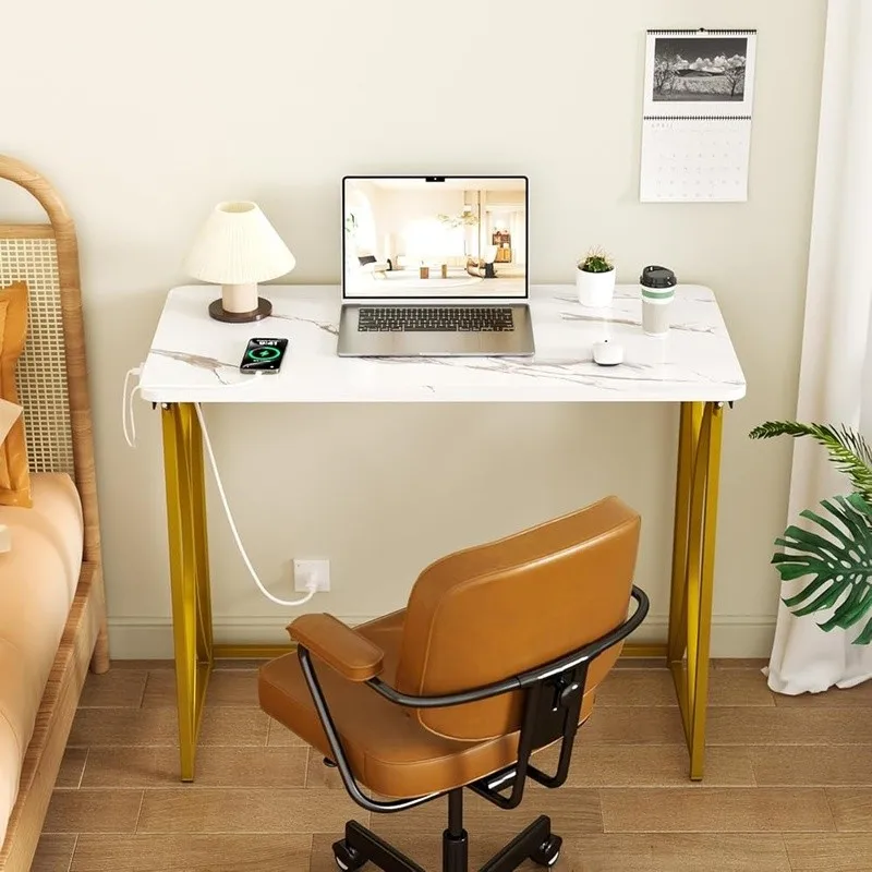 مكاتب كمبيوتر محمولة قابلة للطي مع منافذ USB، طاولة كمبيوتر محمول مدمجة لتوفير المساحة للاستخدام المنزلي والمكاتب