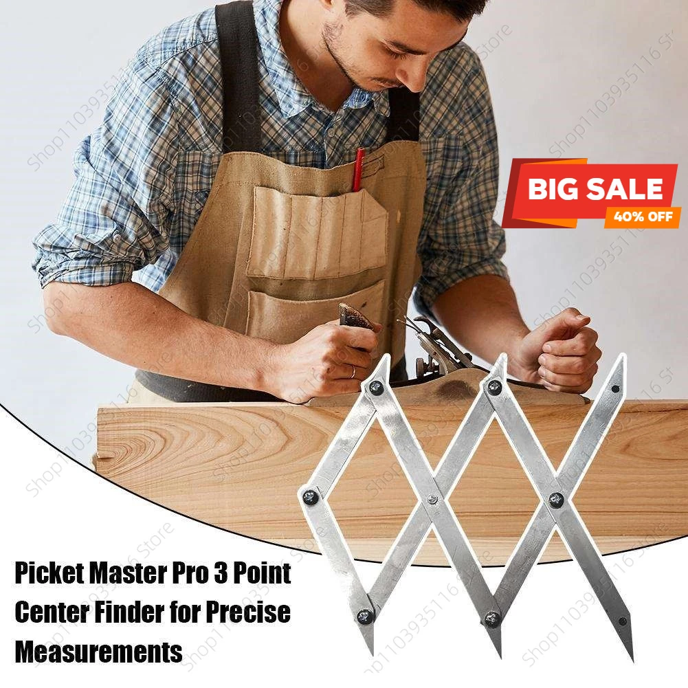 

3 Point Center Finder for Precise Measurements, Picket Master Pro, Woodworking Center Finder Marking Tool, Center Point Finder