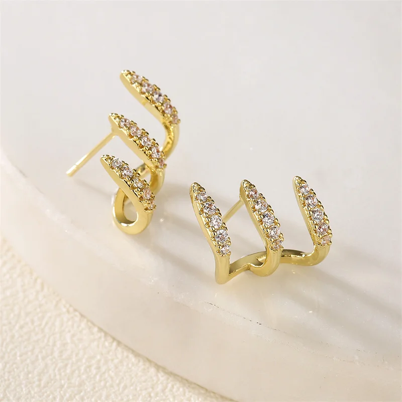 بيع الساخن الذهب لون مخابل ستد أقراط تبهج تثقب الأذن اكسسوارات أقراط الحزب للنساء