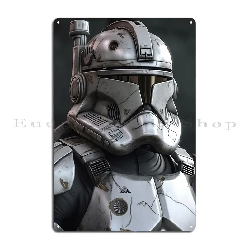 Silver Armor Soldier Metal Sign Painting Design Pub Printed Garage Tin Sign Poster