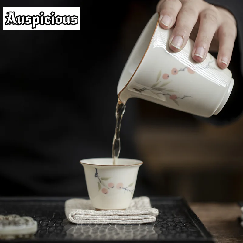 كوب شاي برسيمون مسحوب يدويًا ، كوب رئيسي مزجج ، كوب تذوق سيراميك ، إبريق تأمل ، كونغ فو تيوار ، 45 لون ، 2 كوب لكل مجموعة