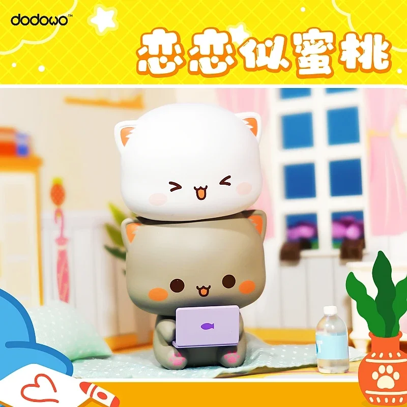 Blind Box Mitao Cat 4 Season Love Is Like A Peach Series Mystery Box Toys Cute Anime Figure Kawaii Dolls Desktop Ornaments Gift