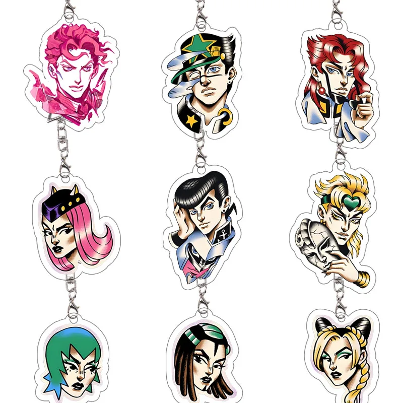 

JoJo's Bizarre Adventure Acrylic Keychain Cartoon Exquisite Kakyoin Keyring Jotaro Kakyoin Trish Una Bag Pendant Birthday Gift