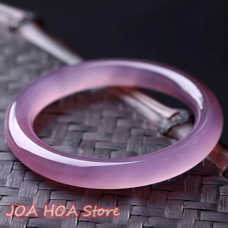 Jade Bracelet Purple Fashion Accessories Jadeite Natural Charm Women Men for Hand Carved Round Bangle Lady Fine Jewelry