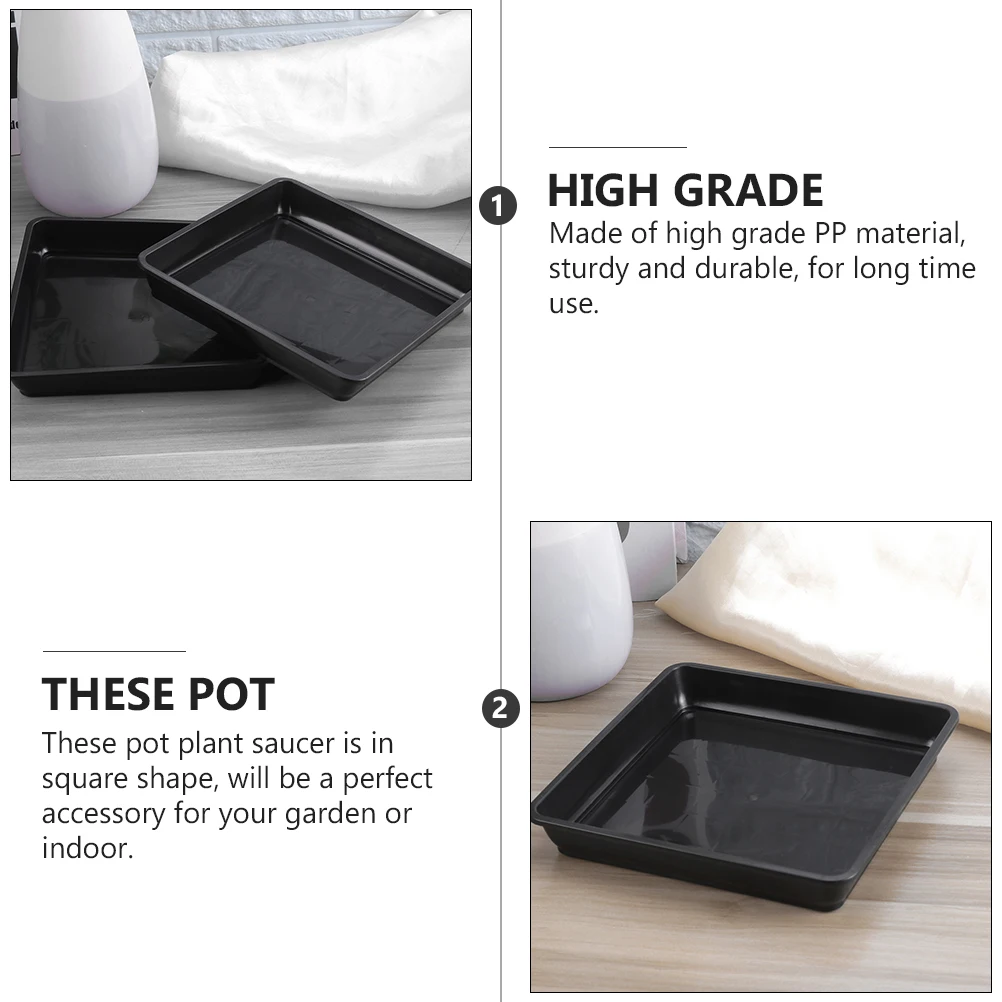 

5pcs Plastic Flowerpot Trays Sturdy Square Garden Ornaments Heat Resistant Bonsai Saucers Waterproof Container Bottom Pallets