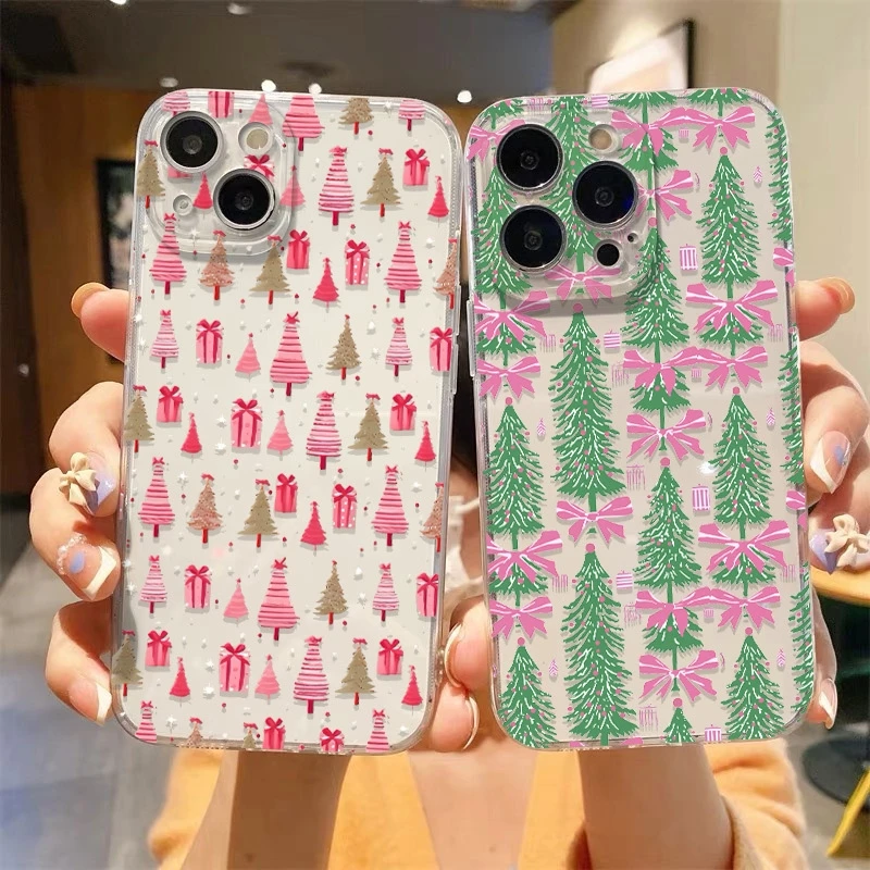 Telefoon Geval Voor Honor 400 Pro 200 Magic 7 6 5 4 Lite X9C X9 X9B X9A X8 X8B X8C X7A X7B X6 X6B X5 Met Kerstbomen Print Cover