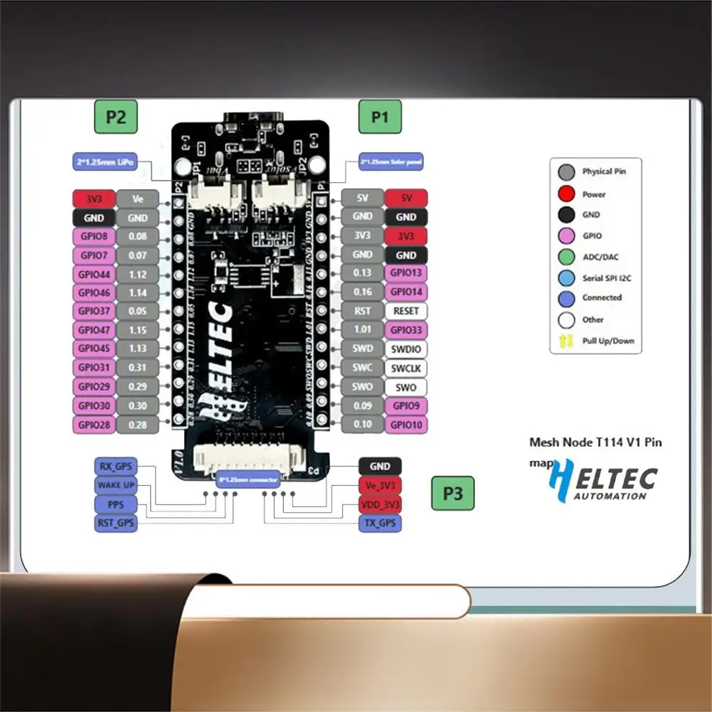 

HELTECAUTOMATION Meshtastic Tracker Nordic Nrf52480 Sx1262 Lorawan Lora Development Board-X64A