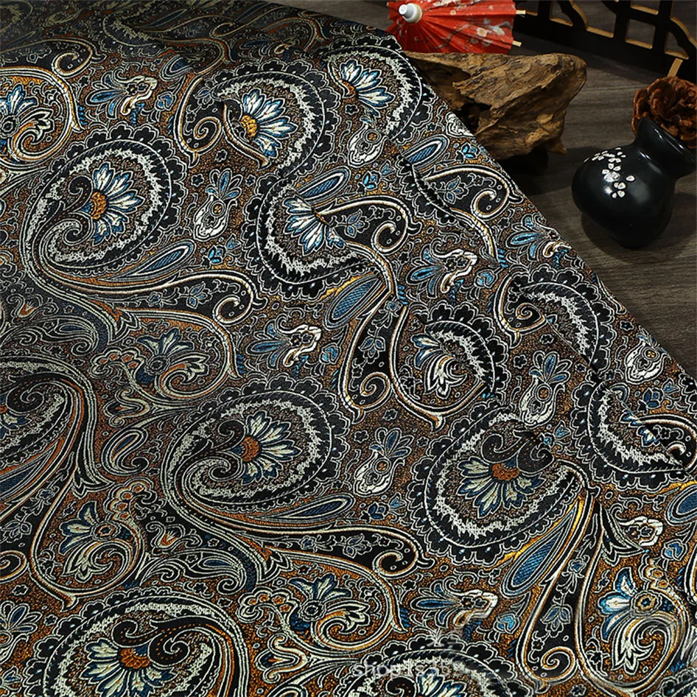 50x75cm Spiral Flower Pattern Jacquard Brocade Damask Fabrics for Sewing DIY Cheongsam Kimono Dresses Patchwork Sewing Materials view 6
