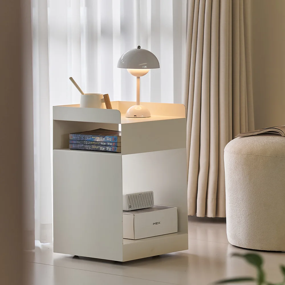 Nordic sofa side several home bedrooms Internet celebrities bedside table simple movable living room cart table storage side cab