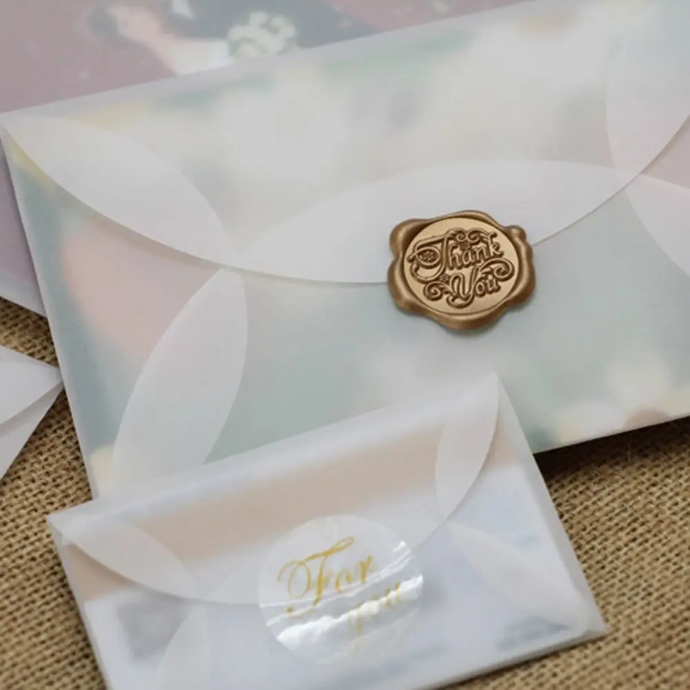 5pcs Translucent Sulfuric Acid Paper Envelopes For DIY Postcard/Card Storage, Wedding Invitations, Gift Packaging