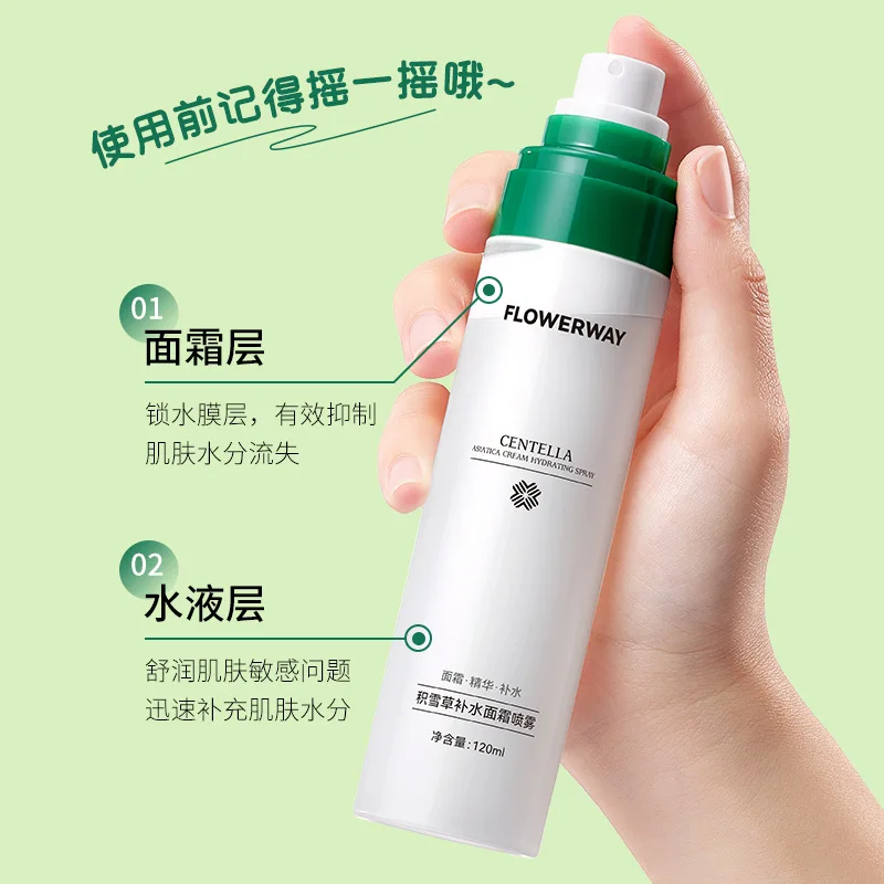 FLOWERWAY Centella Crème Visage & Mist, Contrôle de l'huile et Pré-maquillage Hydratation