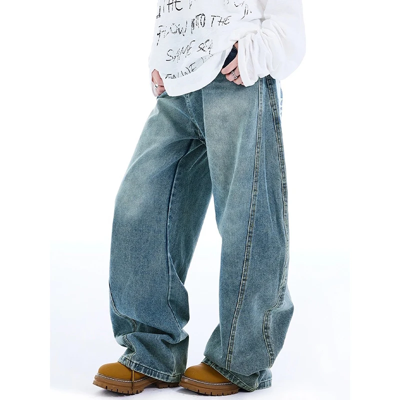 YIBASHU Women Blue Gothic Y2k Jeans Japanese 2000s Style Hip Hop Baggy Jean Pants Vintage Harajuku Denim Trousers Clothes Spring