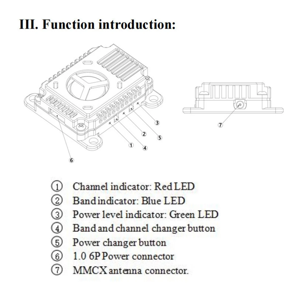 3,3G 3W VTX FPV передатчик 16-канальный аудио-видео передатчик PAL/NTSC для FPV RC Racing Drone