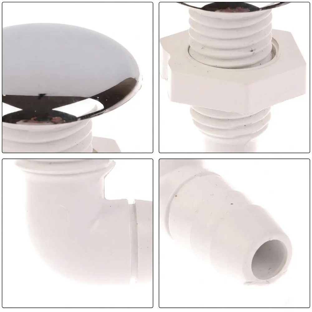 White Base Chrome Air Jet Nozzle Non Metallic Bubble Massage For Bathtub-Hot Tub Spa Replacement Parts Plumbing Fixtures
